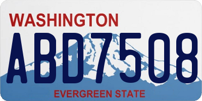 WA license plate ABD7508