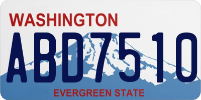 WA license plate ABD7510