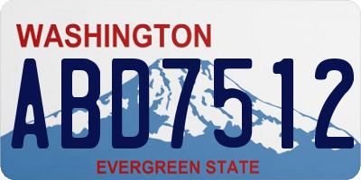 WA license plate ABD7512