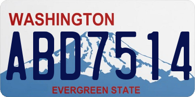 WA license plate ABD7514