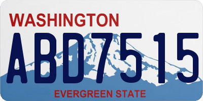 WA license plate ABD7515