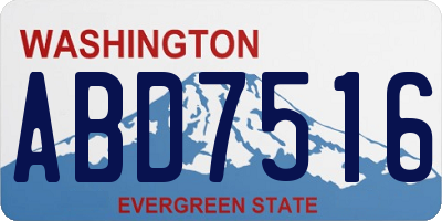WA license plate ABD7516