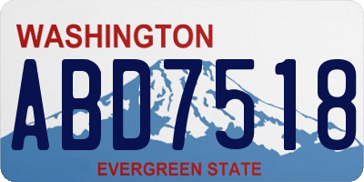 WA license plate ABD7518