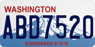 WA license plate ABD7520