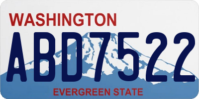 WA license plate ABD7522