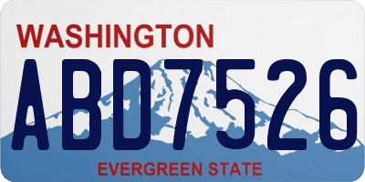 WA license plate ABD7526