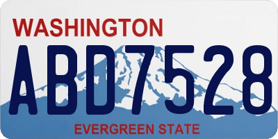 WA license plate ABD7528