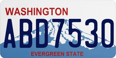 WA license plate ABD7530