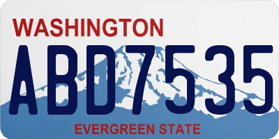 WA license plate ABD7535