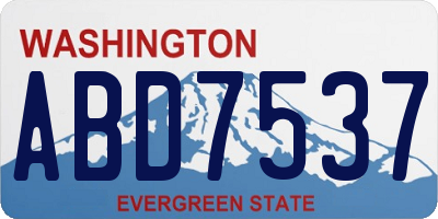 WA license plate ABD7537