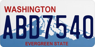 WA license plate ABD7540