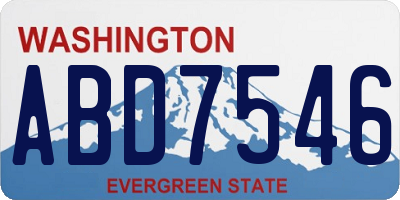 WA license plate ABD7546