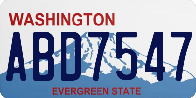 WA license plate ABD7547
