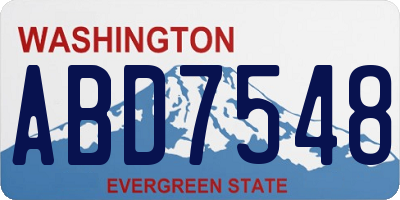 WA license plate ABD7548