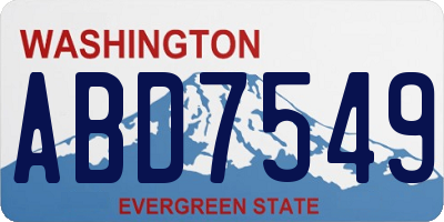 WA license plate ABD7549