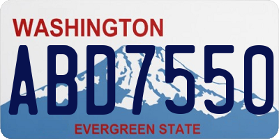 WA license plate ABD7550