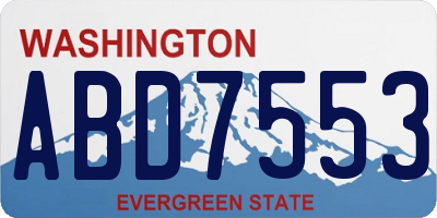 WA license plate ABD7553