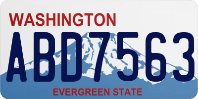 WA license plate ABD7563