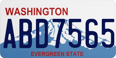 WA license plate ABD7565