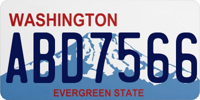 WA license plate ABD7566