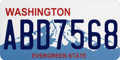 WA license plate ABD7568