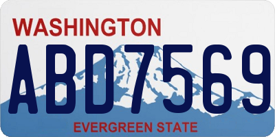 WA license plate ABD7569
