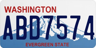 WA license plate ABD7574