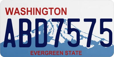 WA license plate ABD7575