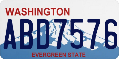 WA license plate ABD7576