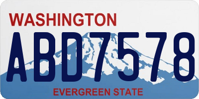 WA license plate ABD7578