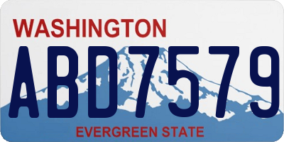 WA license plate ABD7579