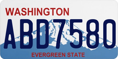 WA license plate ABD7580