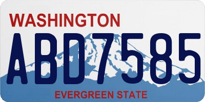 WA license plate ABD7585