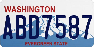 WA license plate ABD7587