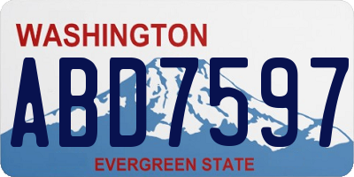 WA license plate ABD7597