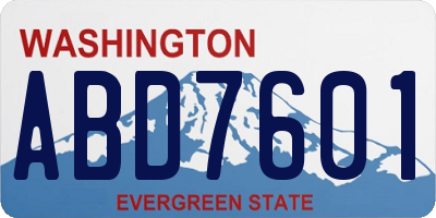 WA license plate ABD7601