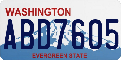 WA license plate ABD7605