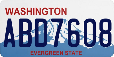 WA license plate ABD7608