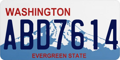 WA license plate ABD7614