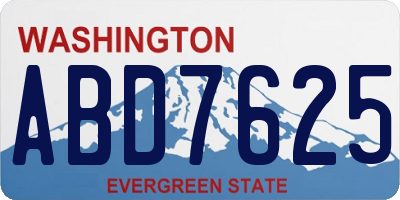 WA license plate ABD7625
