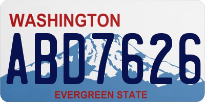 WA license plate ABD7626