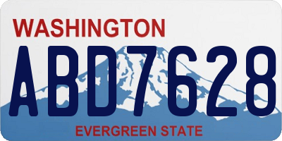 WA license plate ABD7628