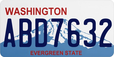 WA license plate ABD7632
