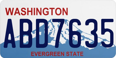 WA license plate ABD7635