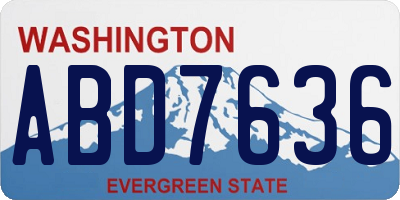 WA license plate ABD7636