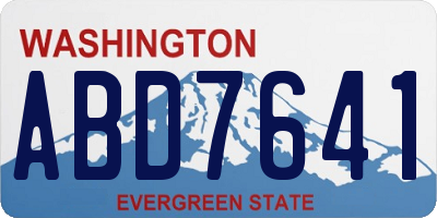 WA license plate ABD7641