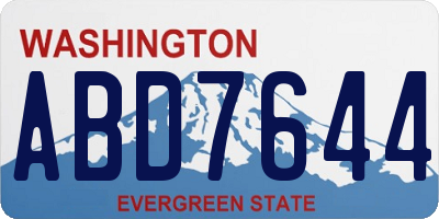 WA license plate ABD7644