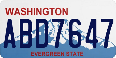 WA license plate ABD7647