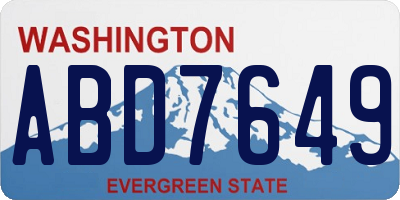 WA license plate ABD7649