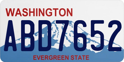 WA license plate ABD7652
